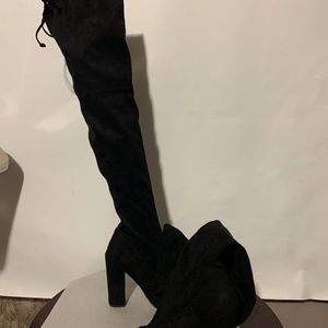 Elliiana Open toed thigh high boots